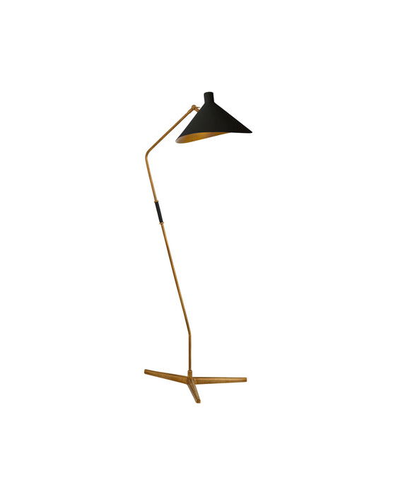 Mayotte golvlampa antik mässing/svart