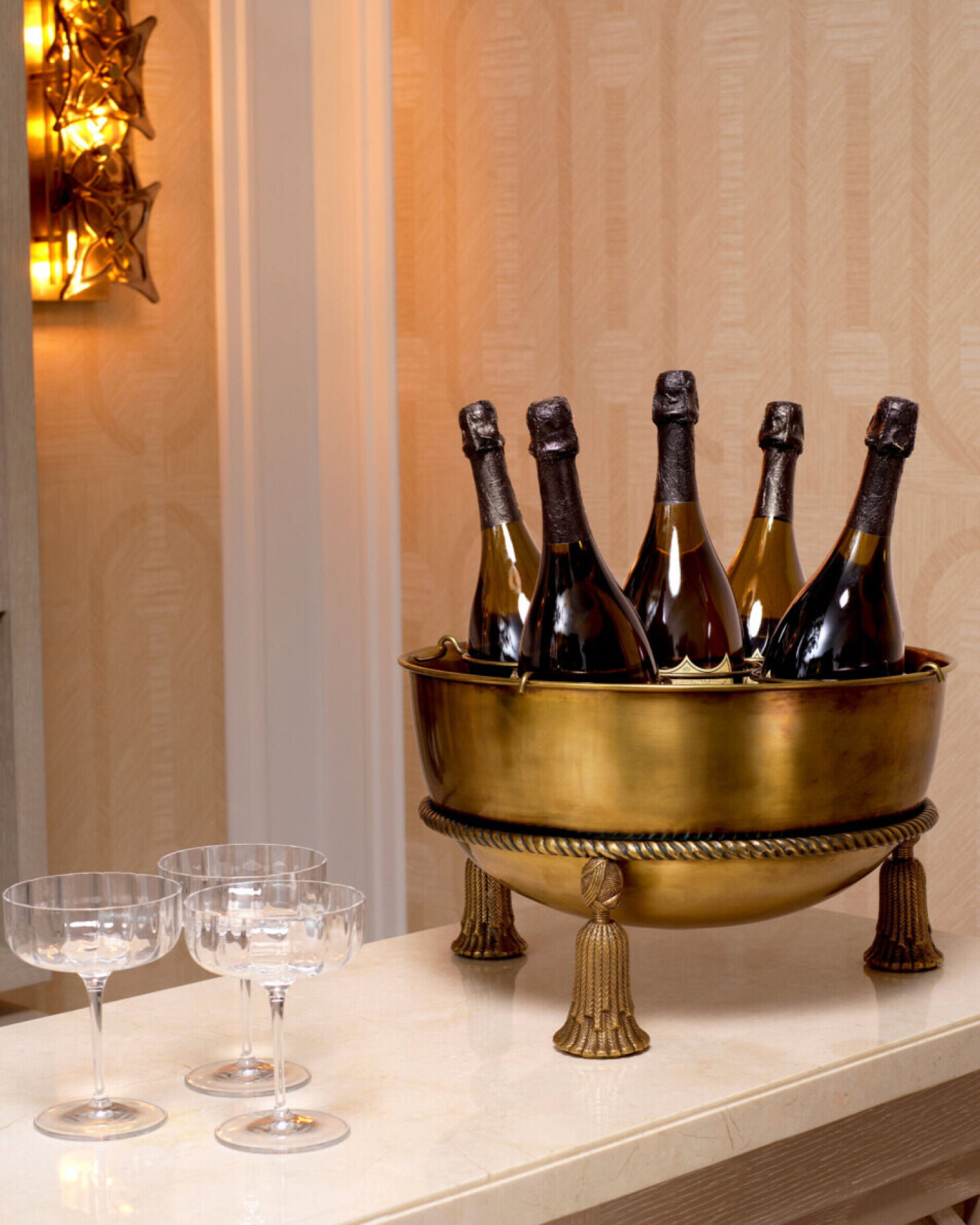 Tassel Champagne Cooler vintage brass