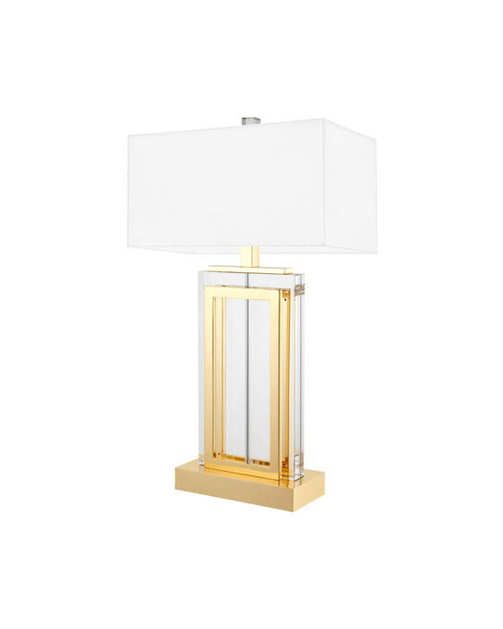 Arlington bordslampa crystal/gold vit