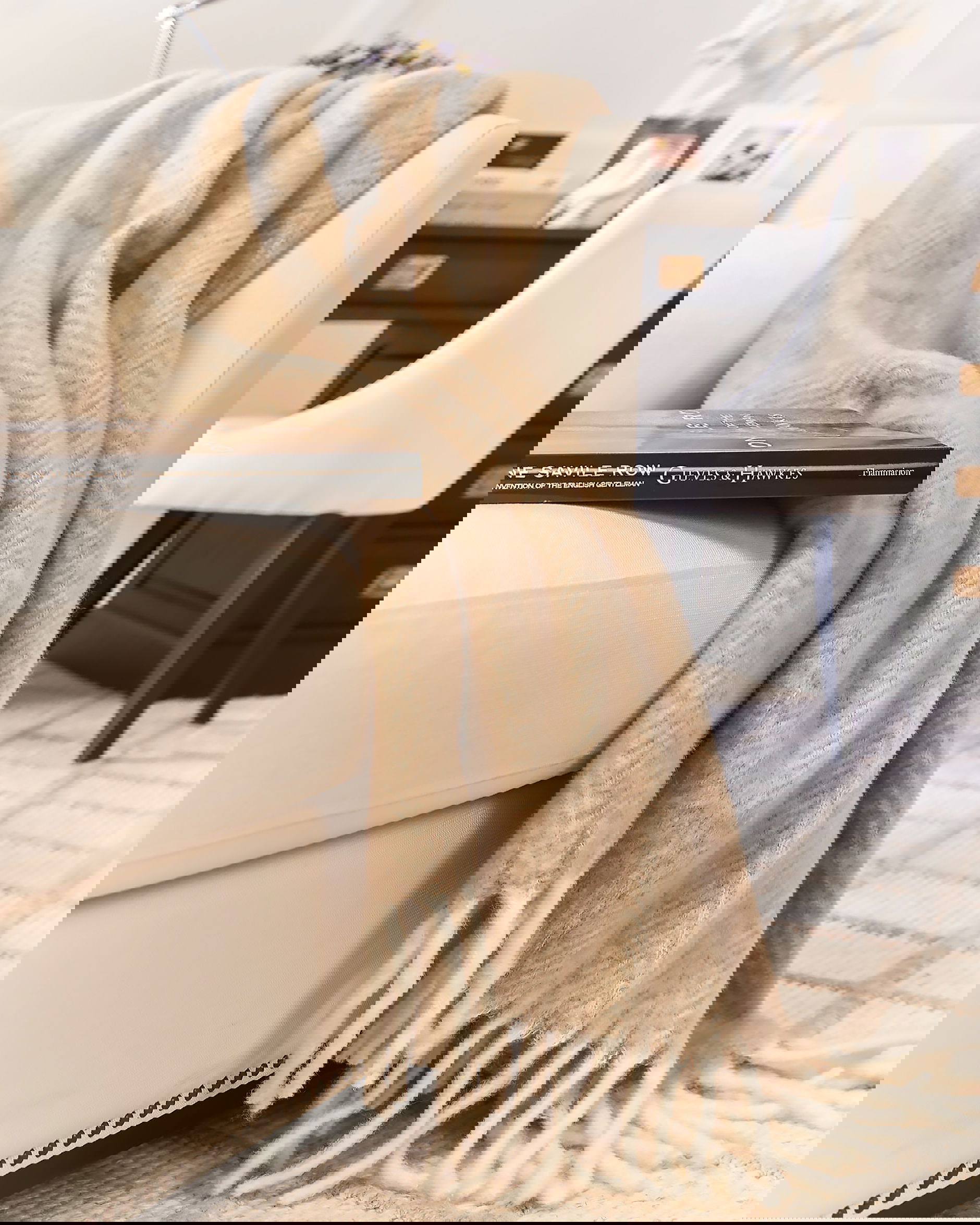 Savoie Herringbone Throw Sand