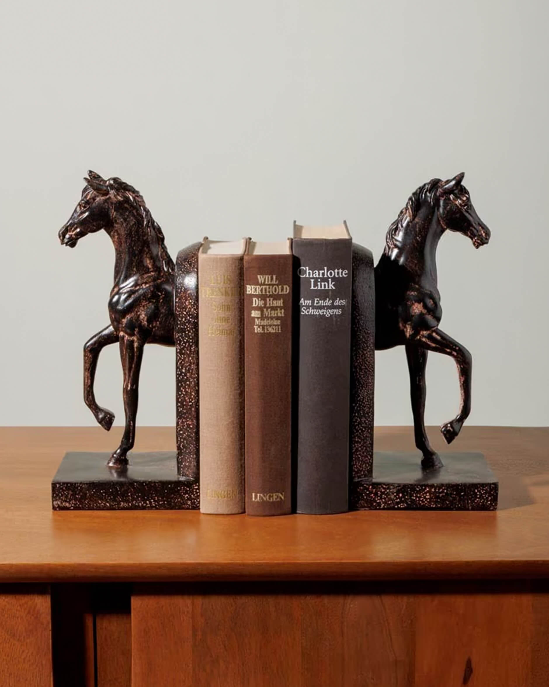 Horses Bookend Brown Set of 2
