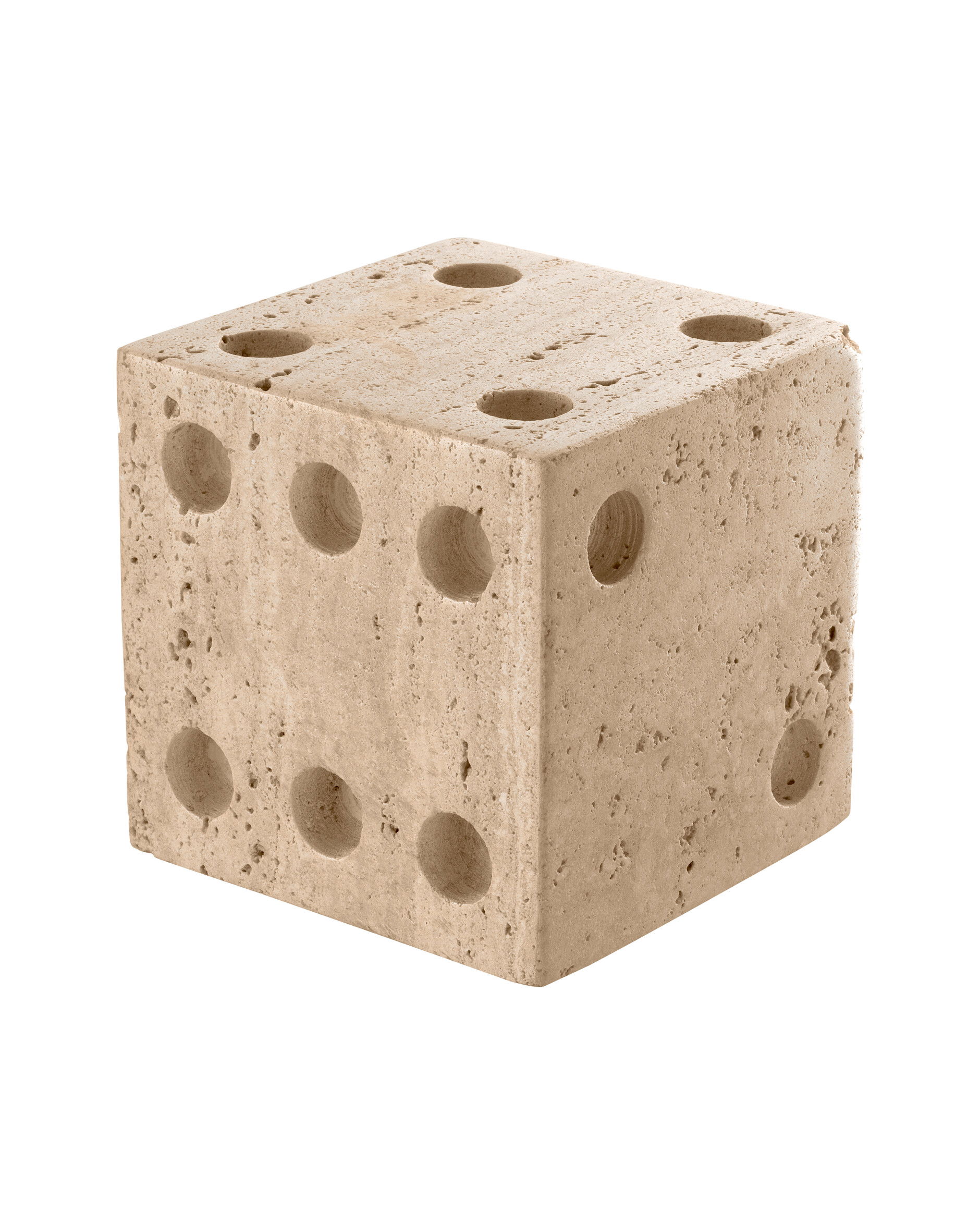 Visa Dice Decoration Travertine Set of 2