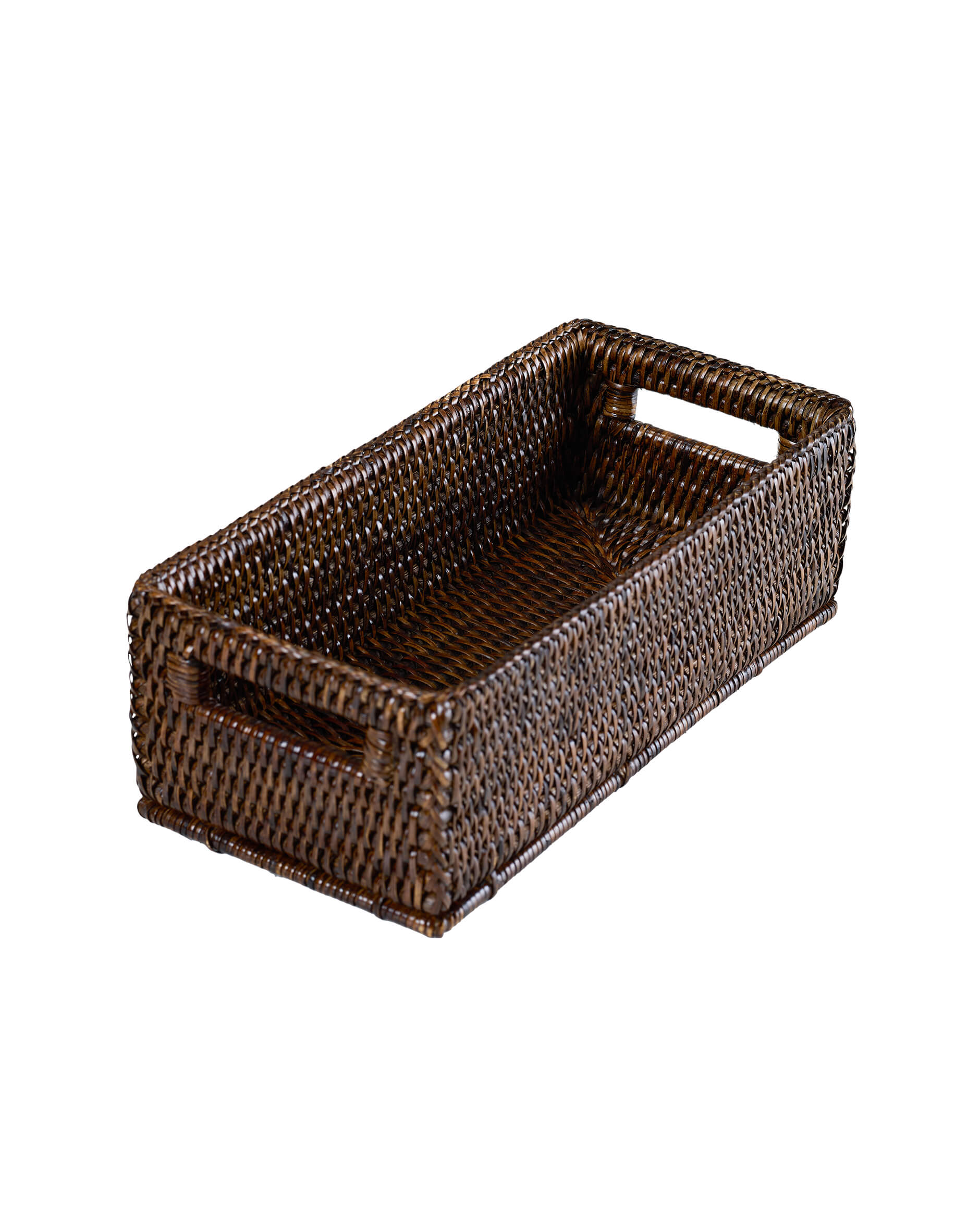 Cognac korg rektangulär rotting