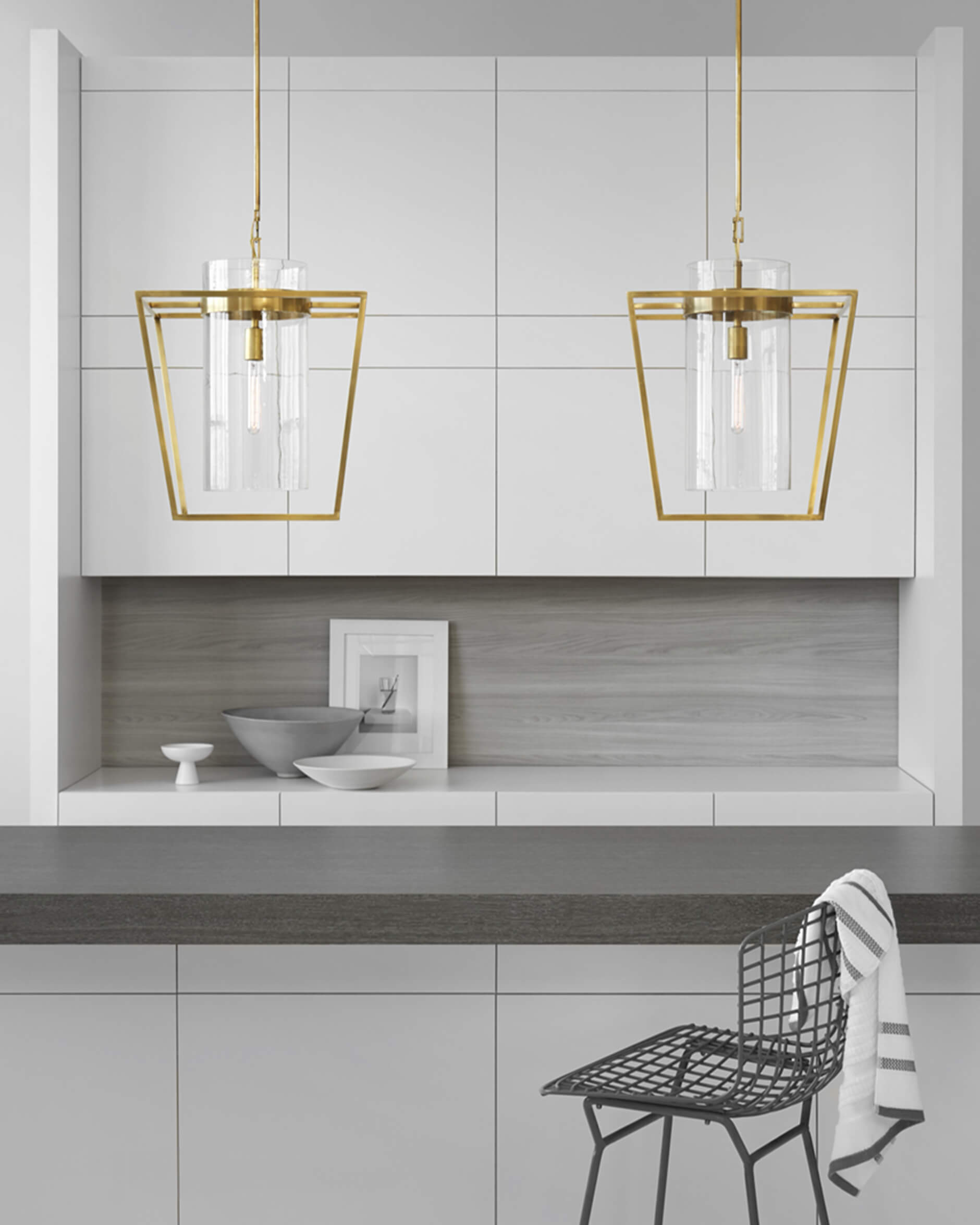 Presidio taklampa antik mässing