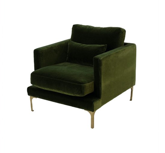 Amazon Green - Bonham armchair artic blue/brass