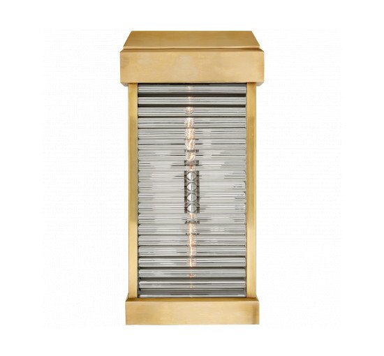 null - Dunmore Large Curved Glass Louver Sconce Bronze