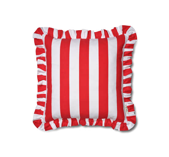Ruffle Stripes pudebetraek rød
