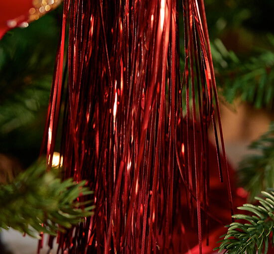 Weinrot - Lametta Glitter Ornament Burgundy