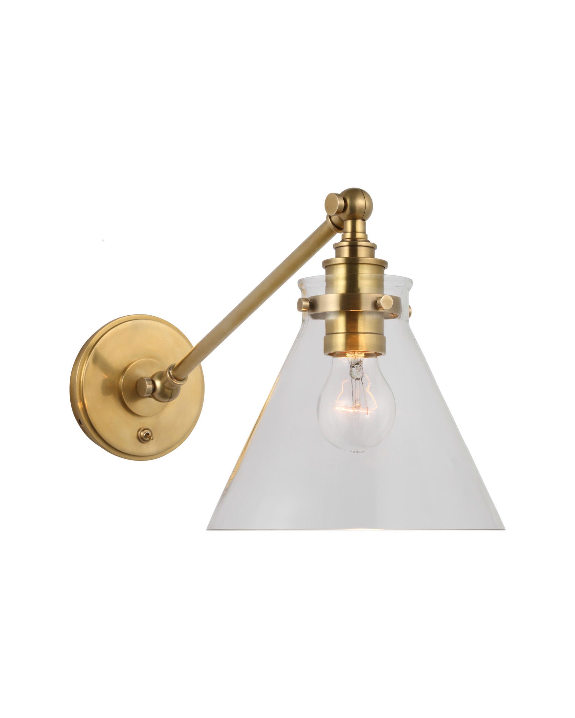 Parkington vägglampa antik mässing/klarglas