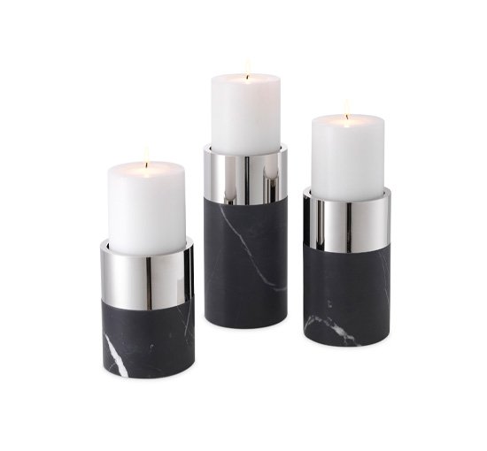 Black/nickel - Sierra candle holder grey/brass