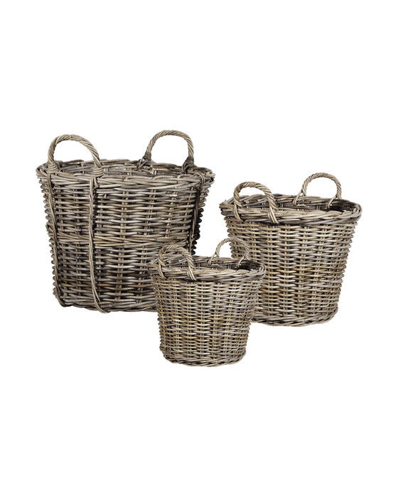 Autumn Leaf Rattan Basket 3-Set