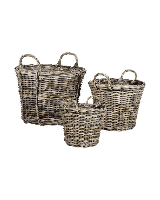 Autumn Leaf Rattan Basket 3-Set