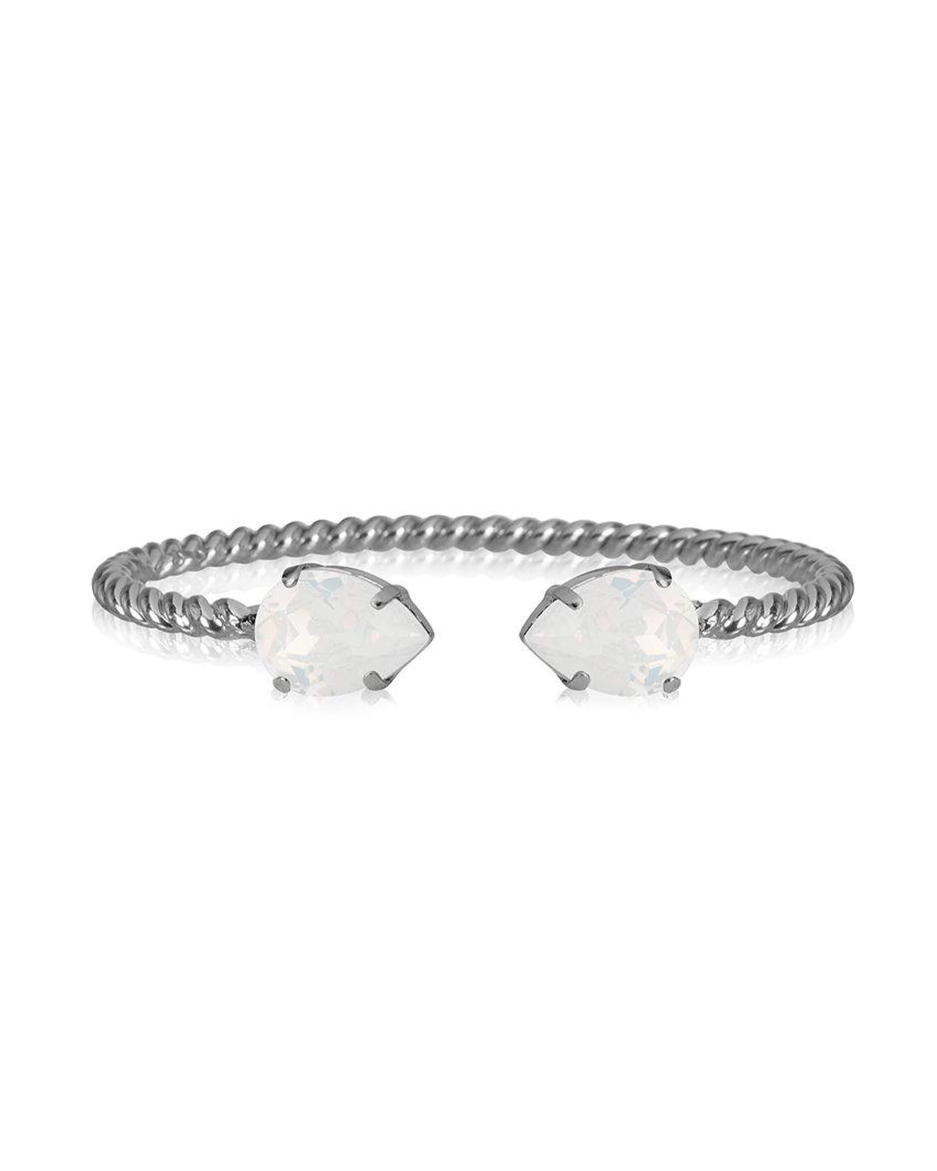 Mini Drop bracelet white opal rhodium