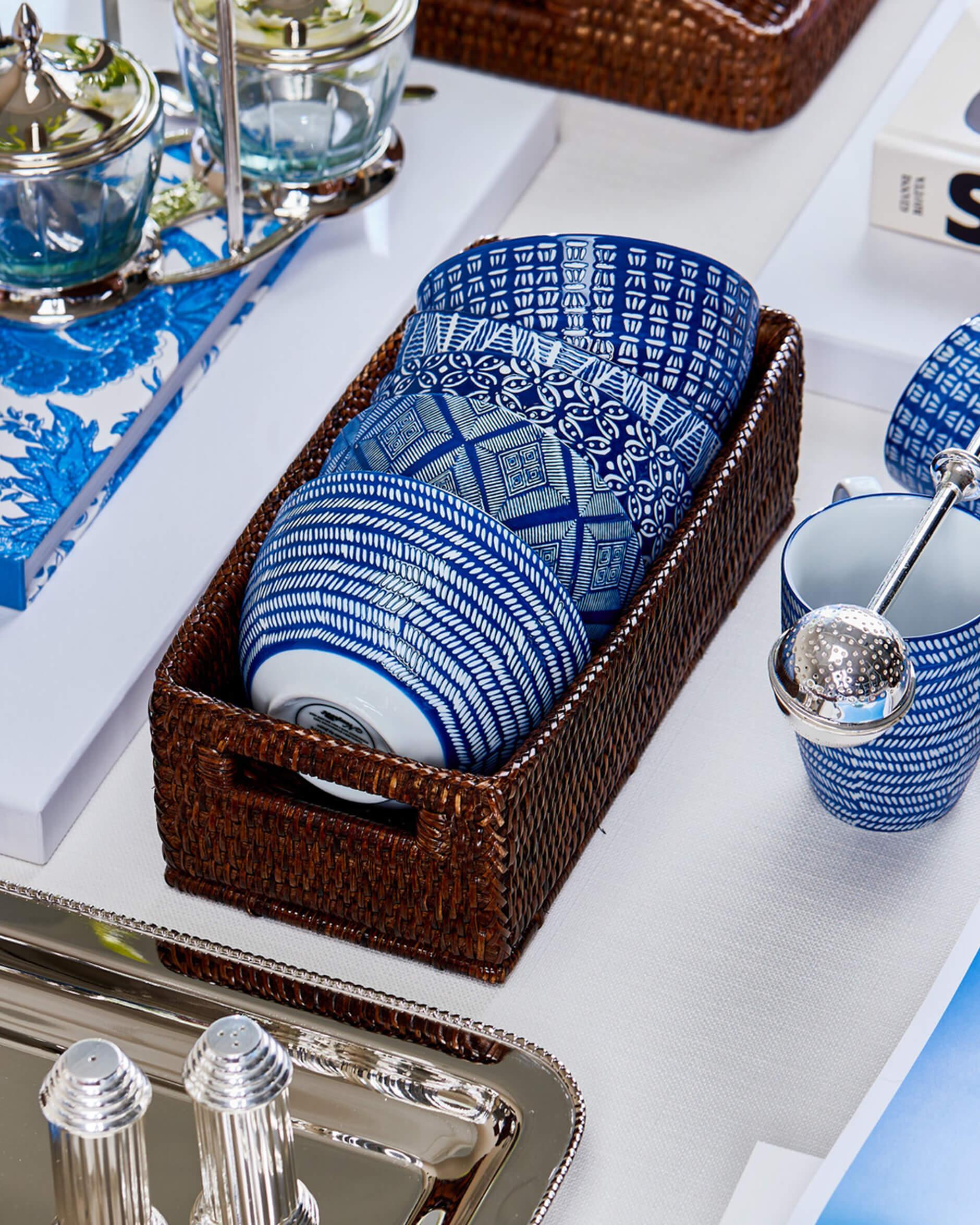 Capri Azzurra skålar blå/vit 6-pack