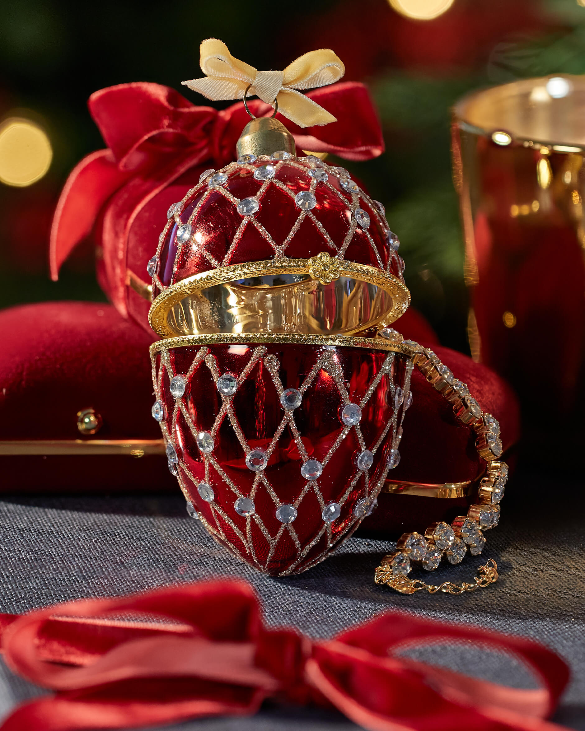 Dalton fabergéägg juldekoration röd