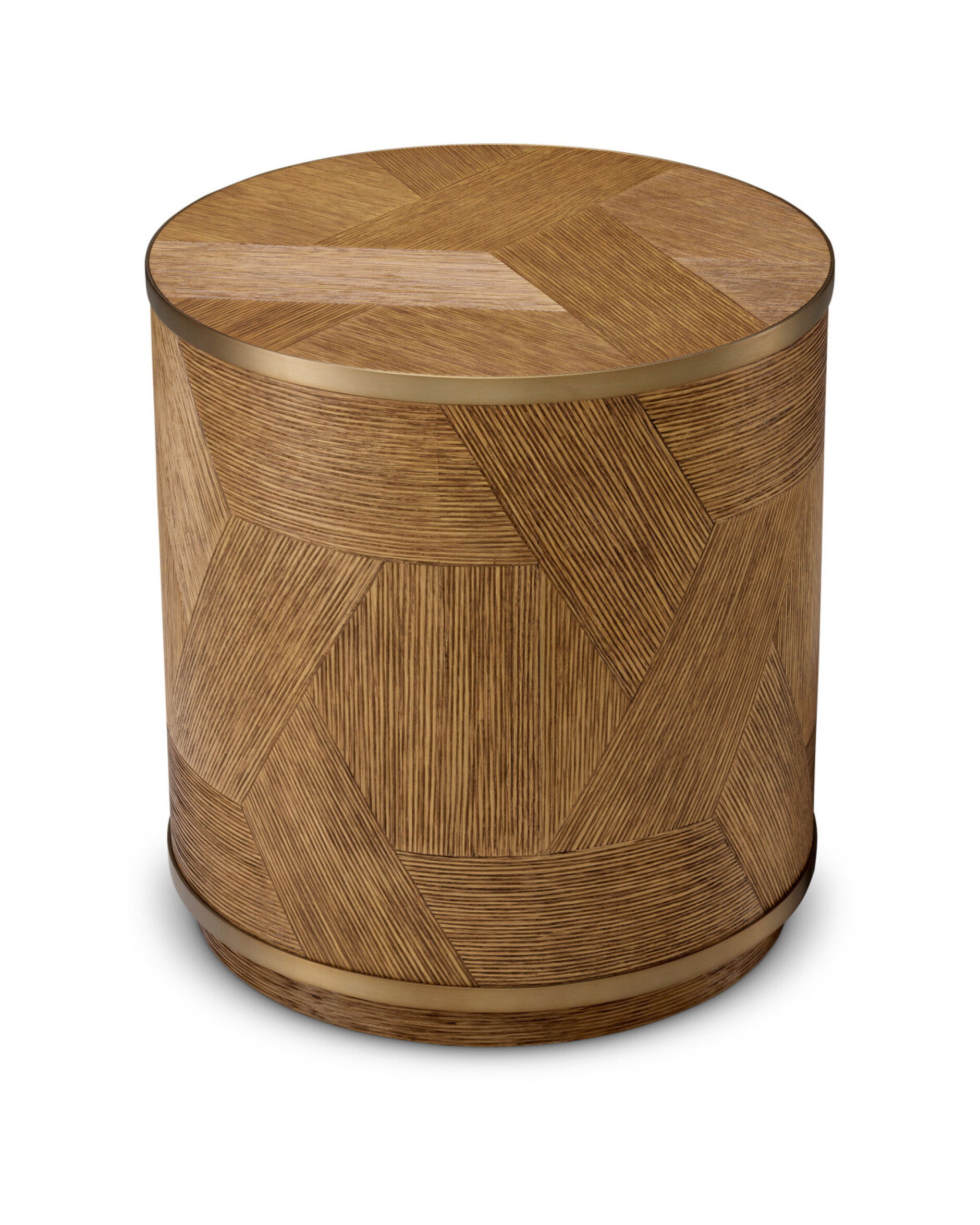 Velutto Side Table Oak Veneer Brass