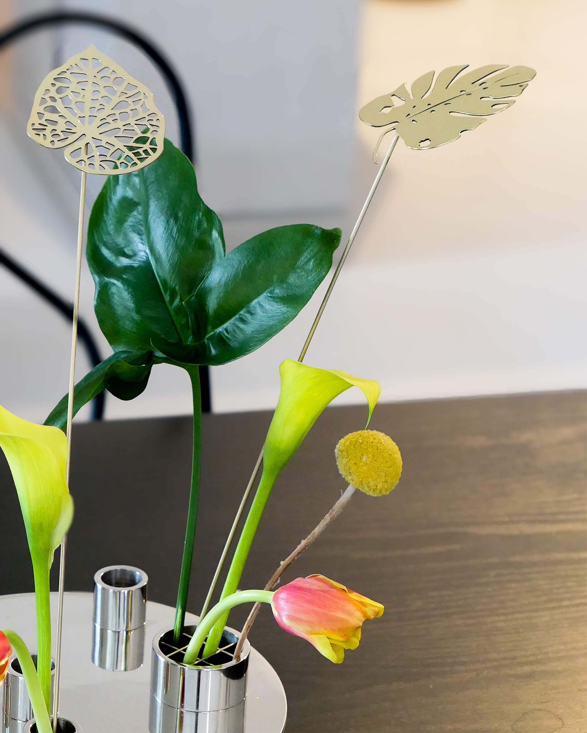 Water löv dekoration mässing 2-pack