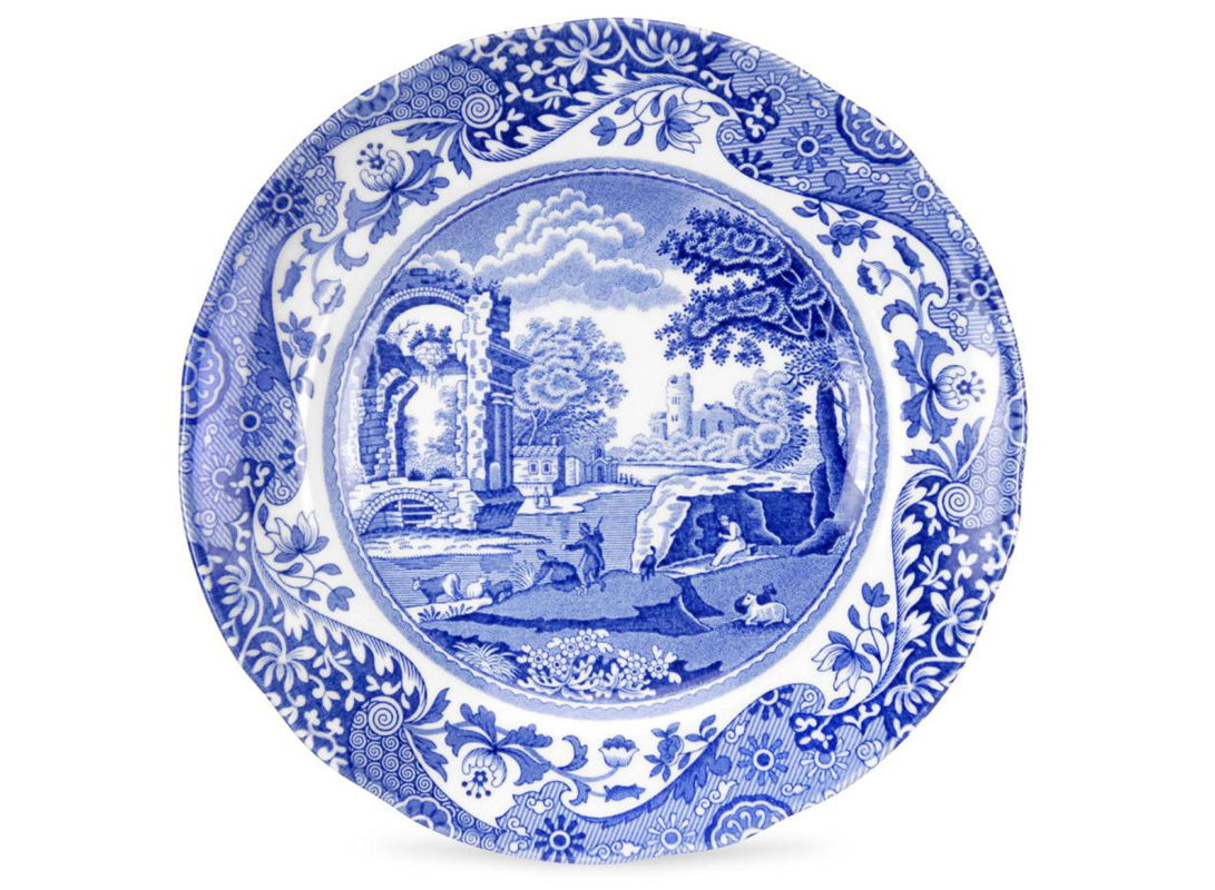 Blue Italian assiett blå/vit