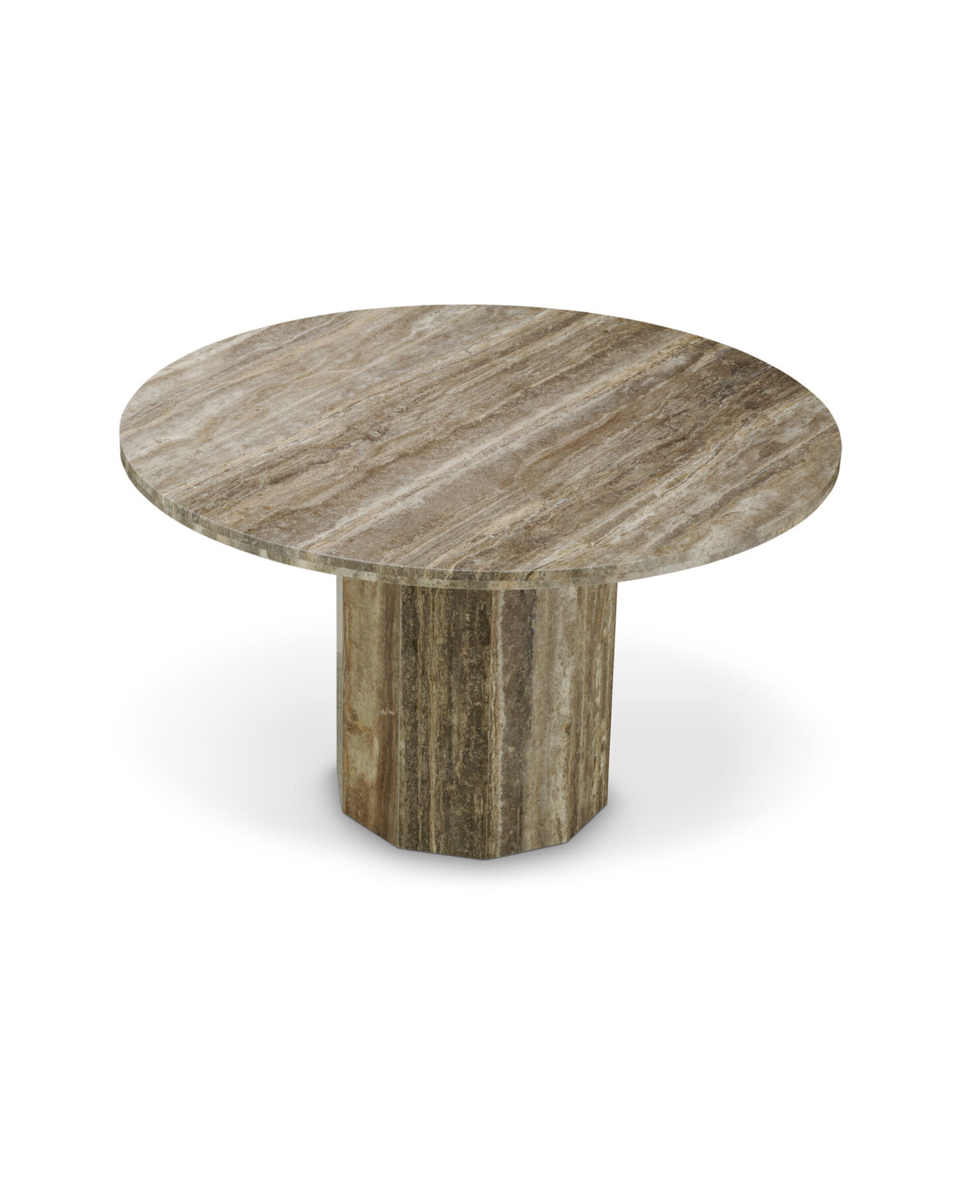 Florence Dining Table Silver Travertine