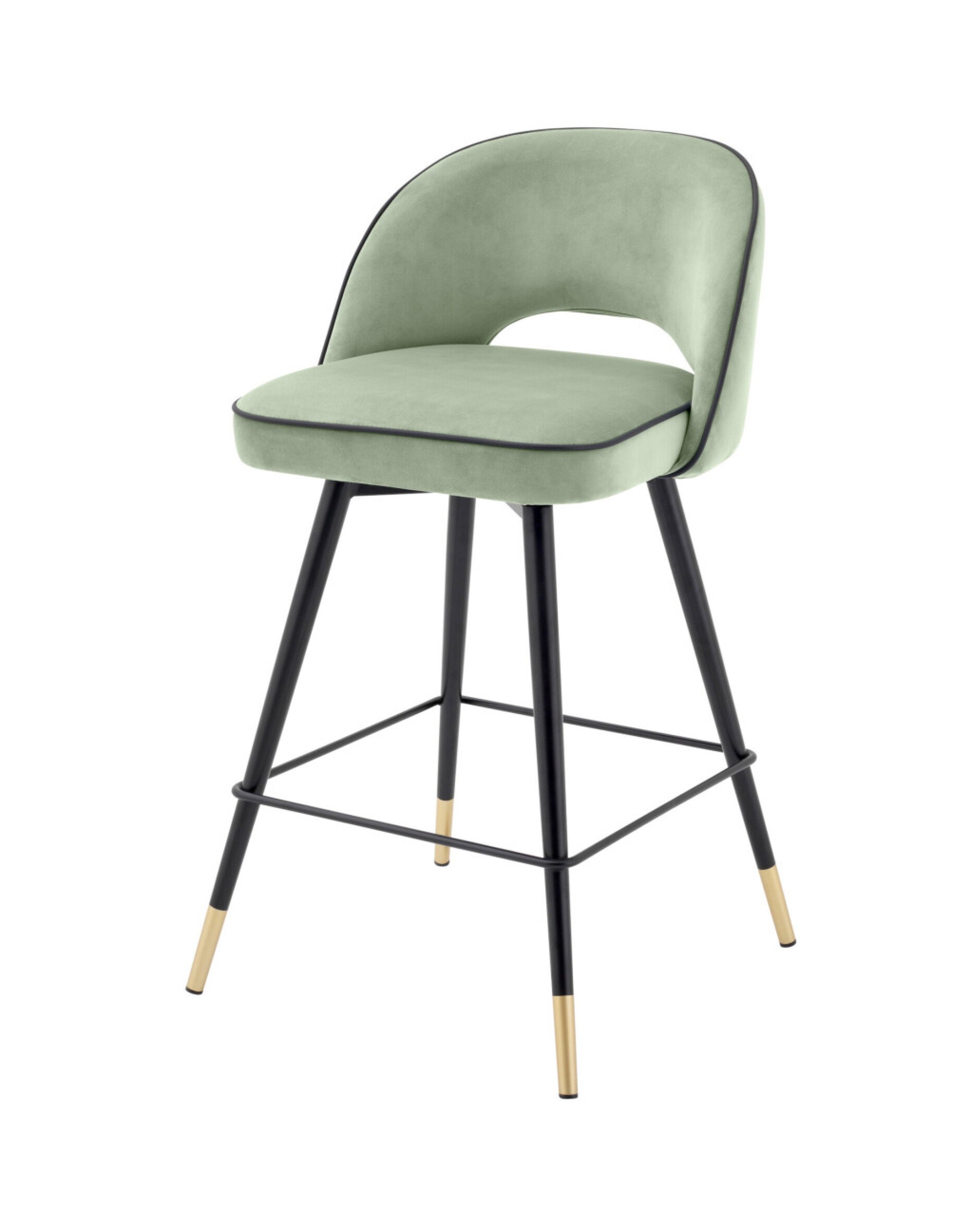Cliff Counter Stool Savona Pistache Green Velvet Set of 2