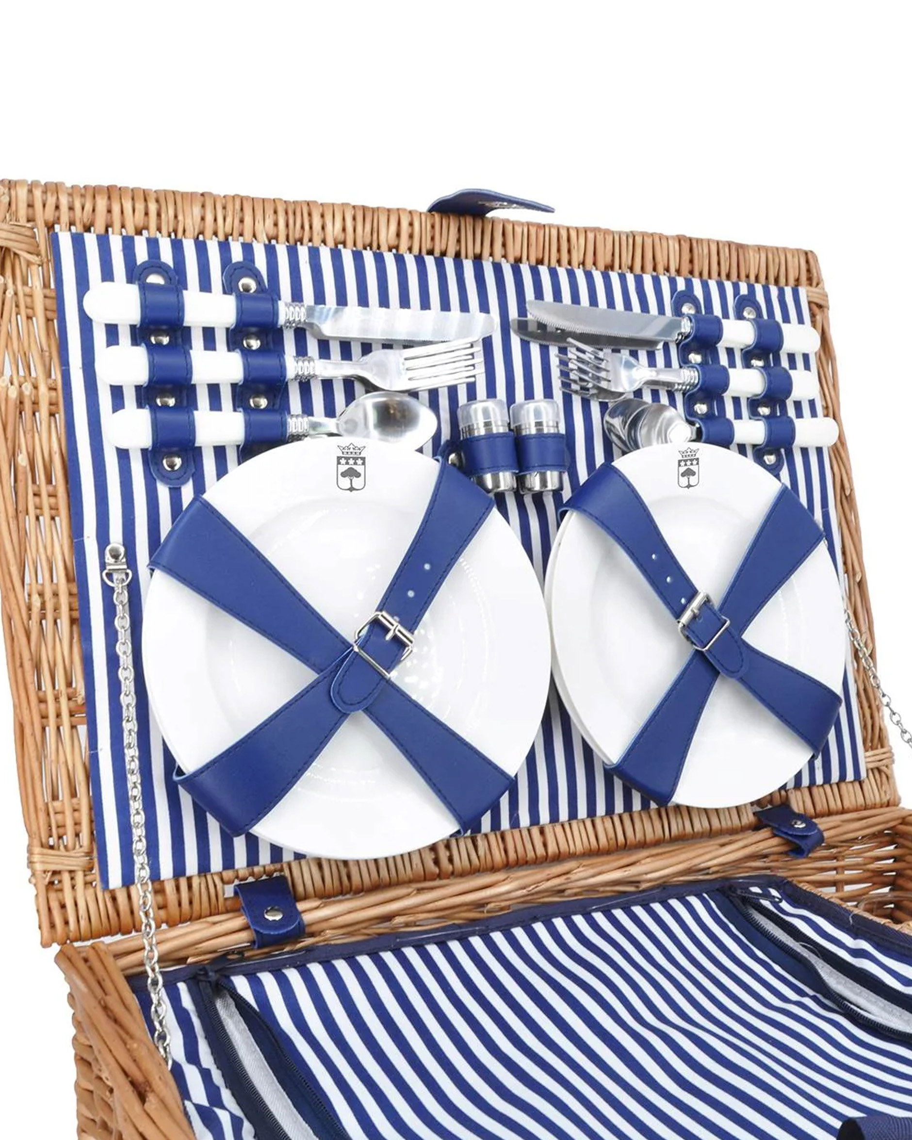 Fontainebleau picknickkorg 4-set blå