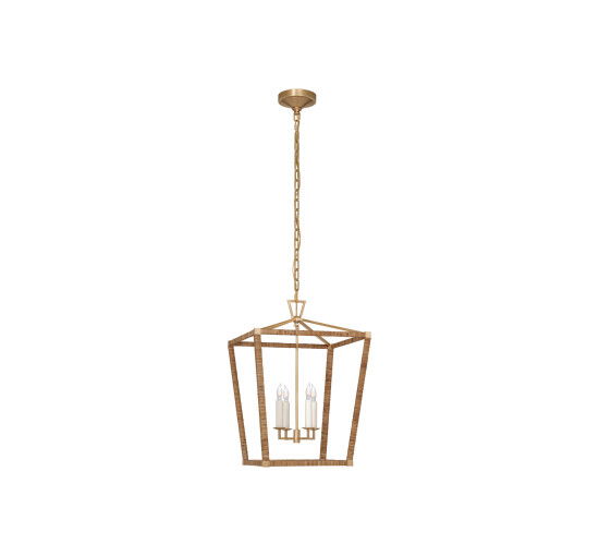 null - Darlana Medium Wrapped Lantern Aged Iron and Rattan