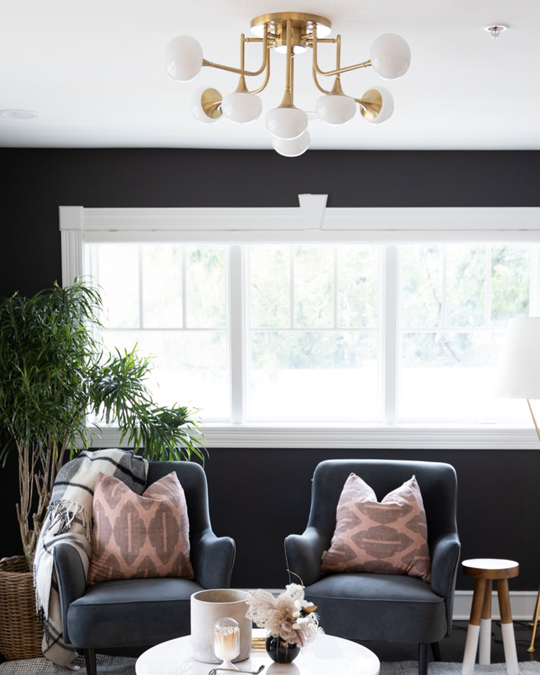 Fleming Semi Flush Aged Brass