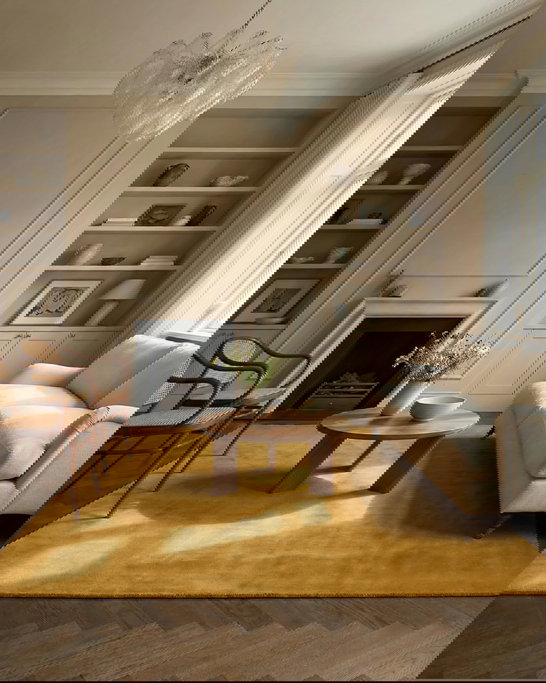 Solid vloerkleed oker