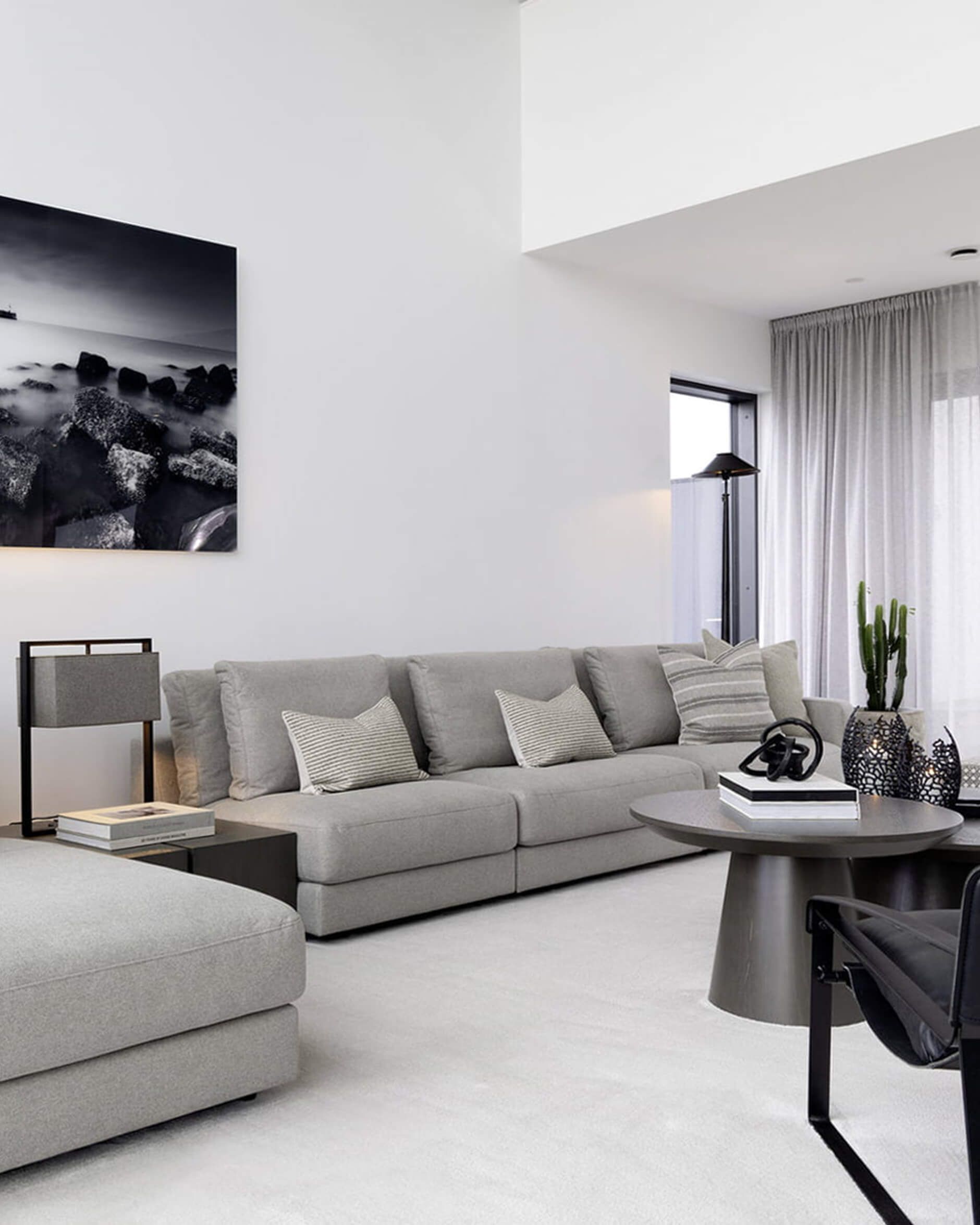 Nomad multi stripe kuddfodral grå