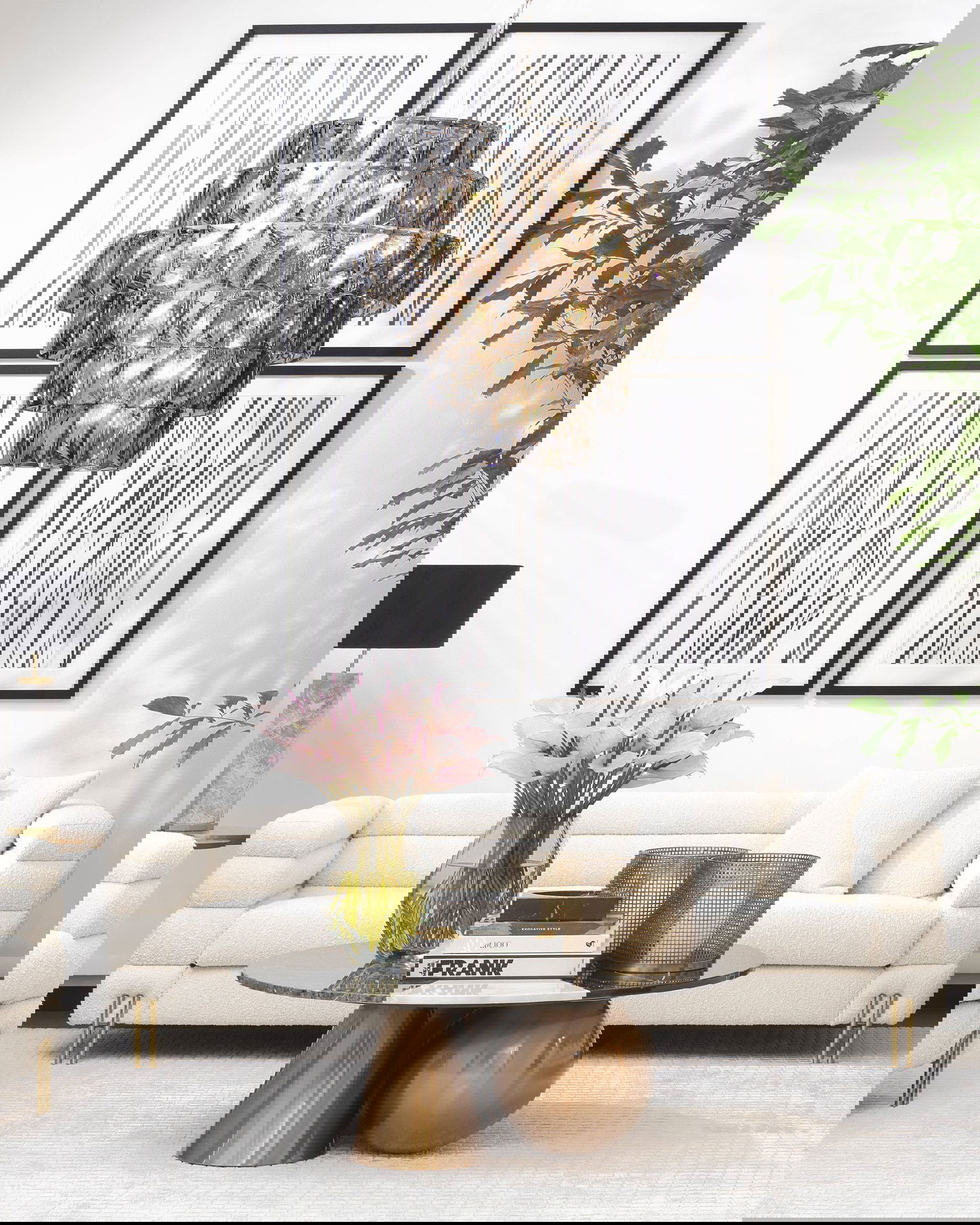 York soffa bouclé cream