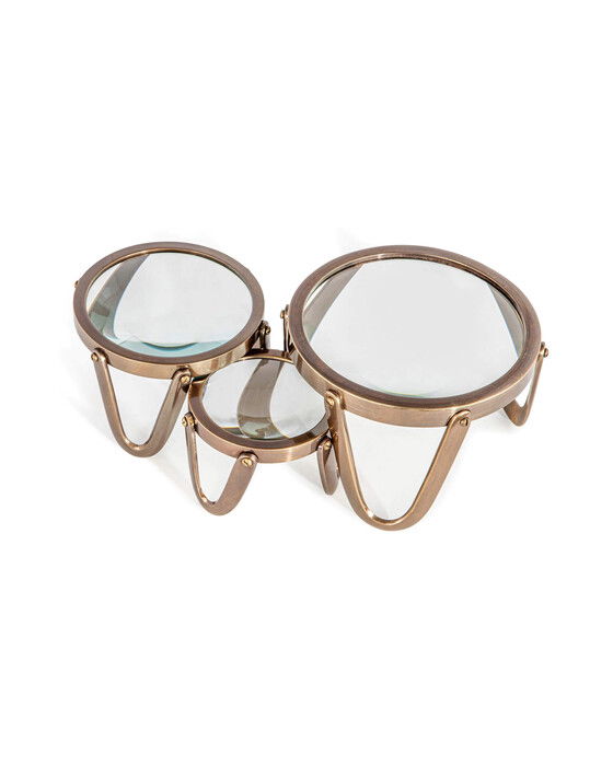 Magnifying Glass Standing Brass
