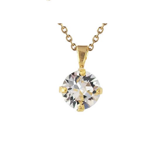 Gold - Classic Petite Necklace Crystal Rhodium