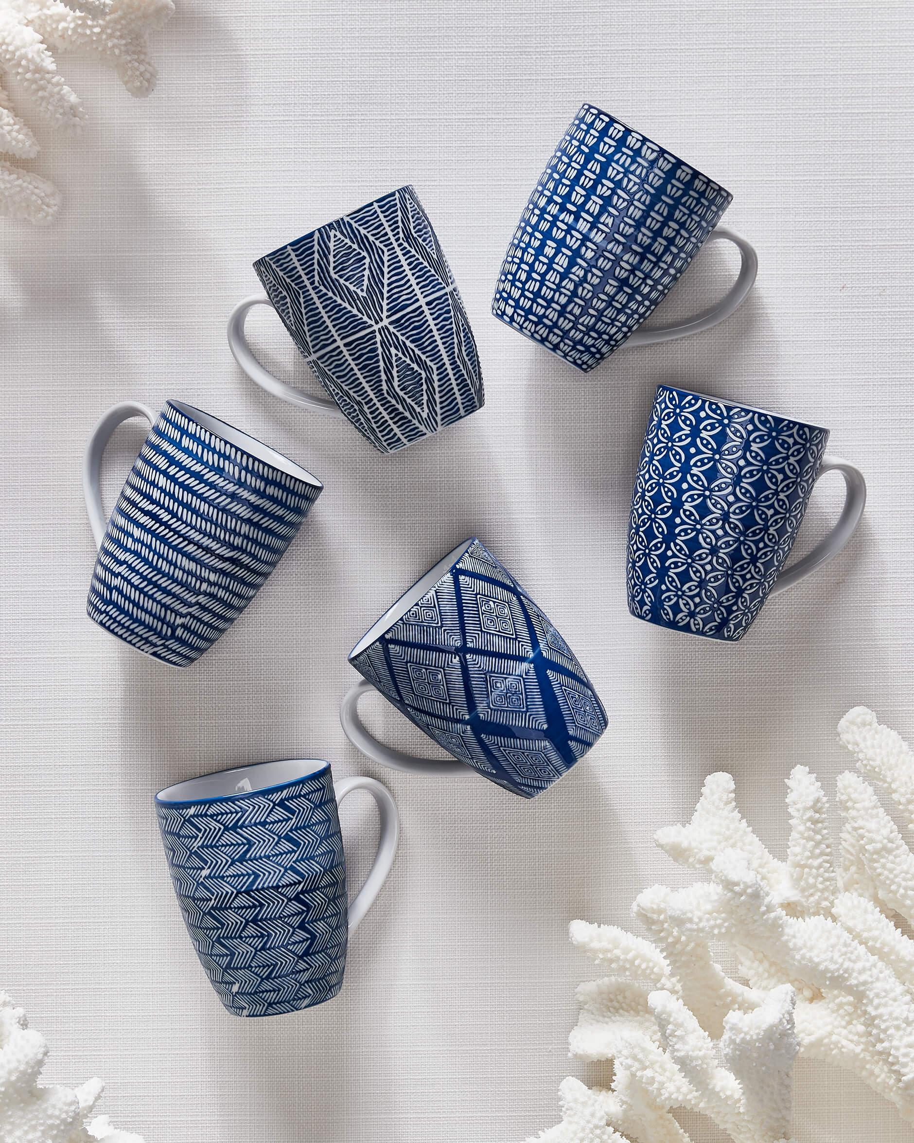 Capri Azzurra muggar blå/vit 6-pack