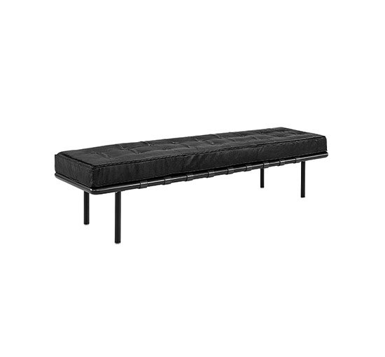null - Princetown Leather Bench Mountain Black