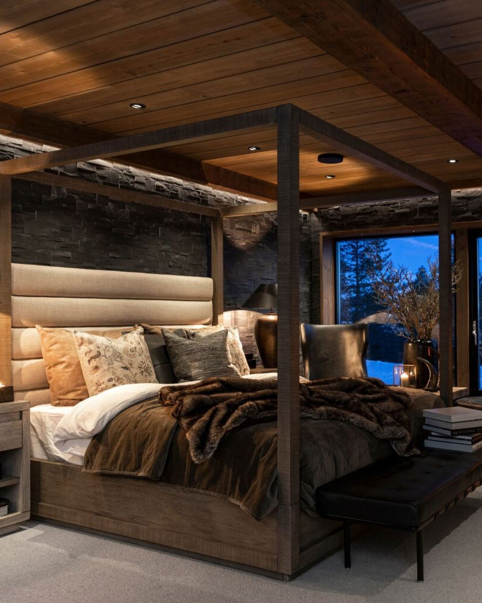 Hunter bed frame antique grey