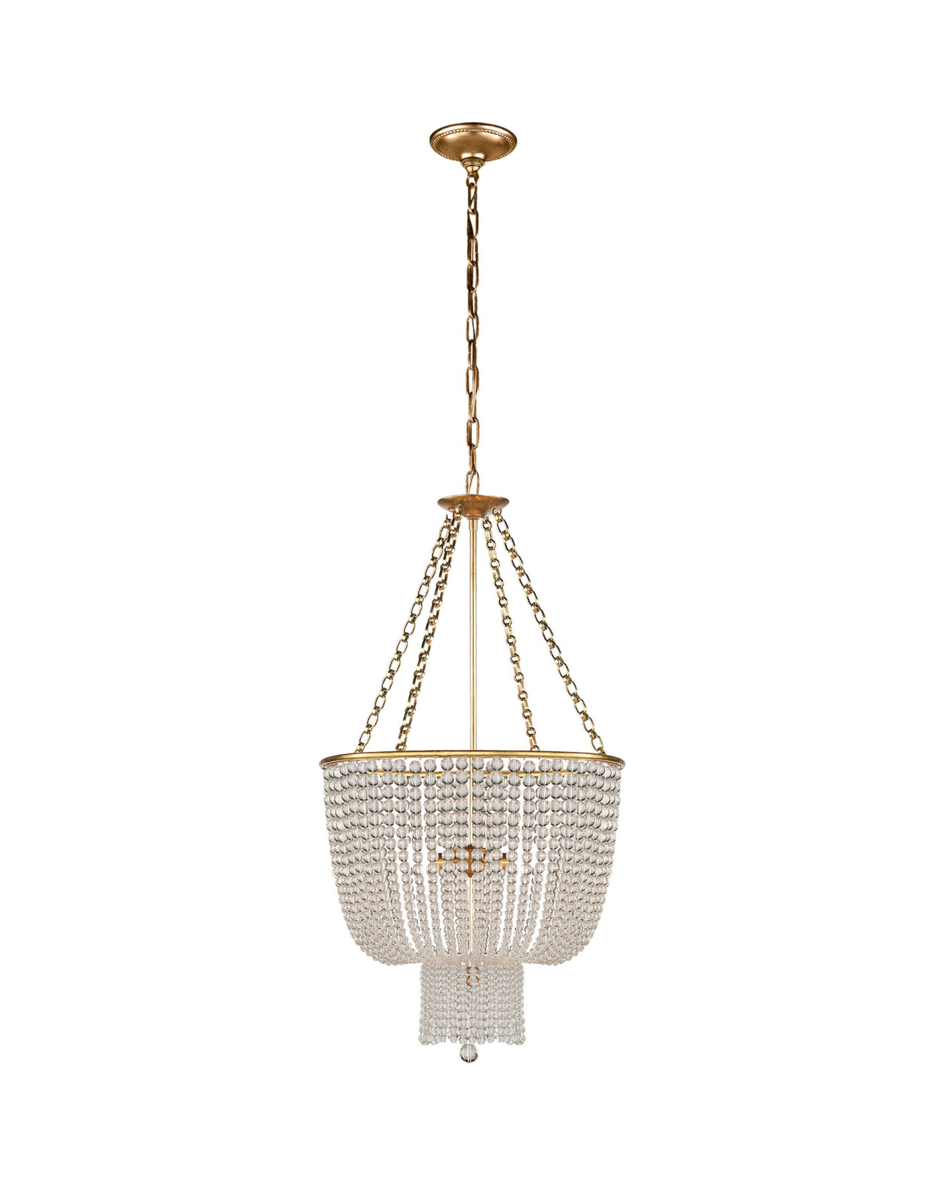 Jacqueline kristallkrona antik mässing/klarglas