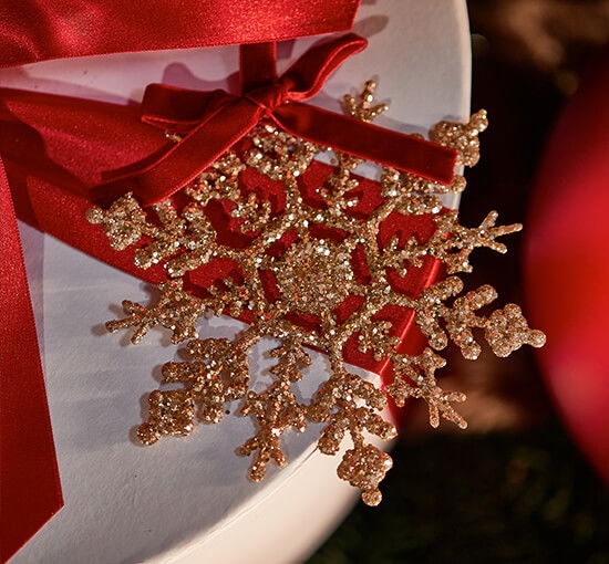 null - Weston Snowflake Ornament Gold/Red