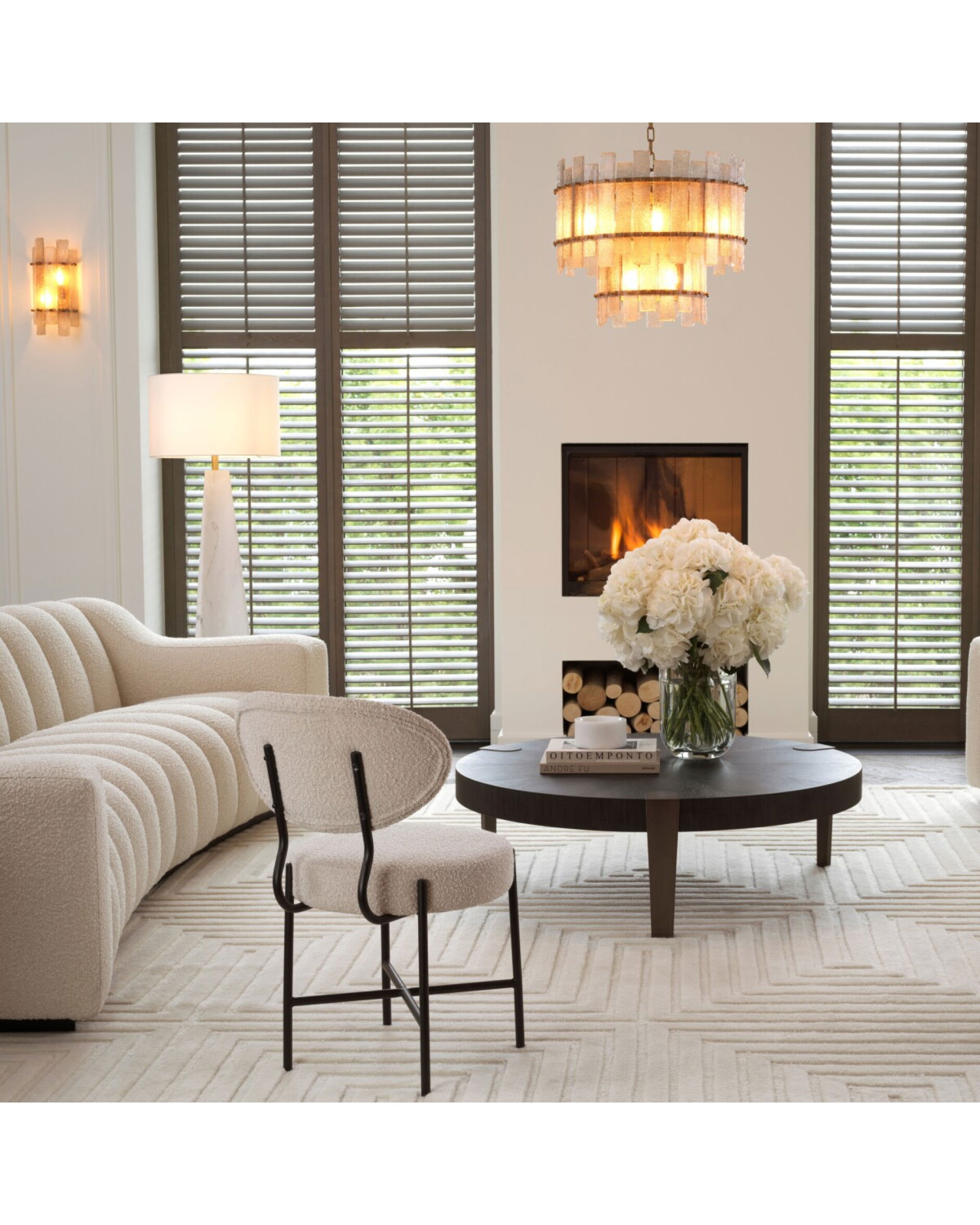 Vicq matstol bouclé cream 2-set