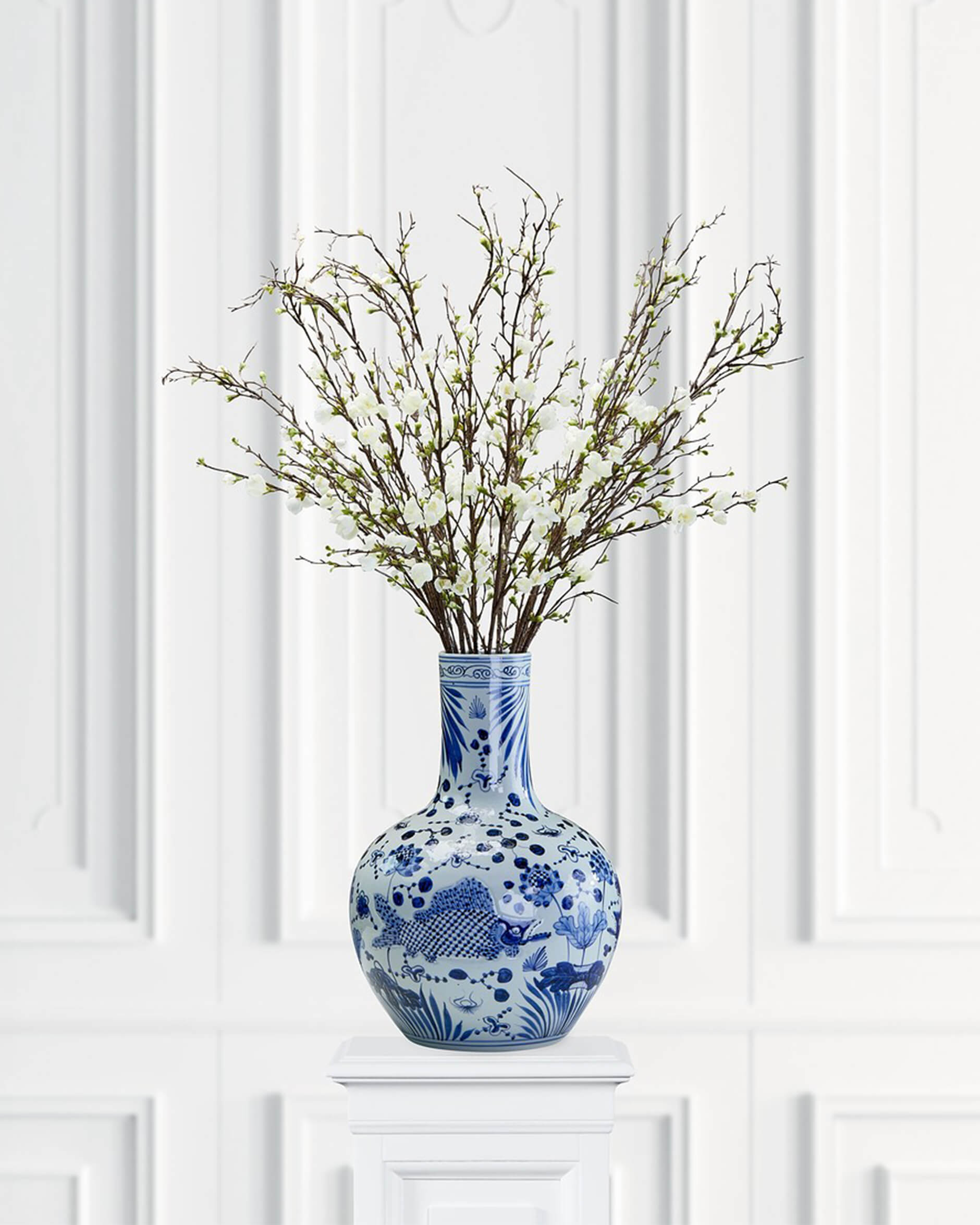 Äppelblom kvist vit