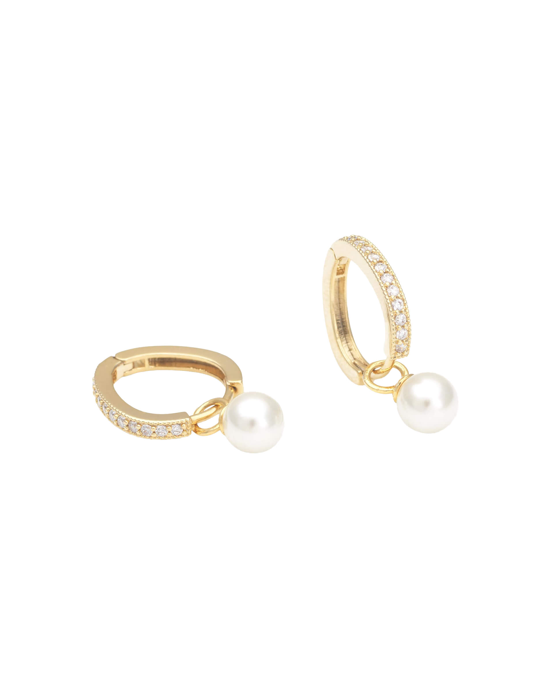 Petite Kennedy hoops örhängen ivory pearl