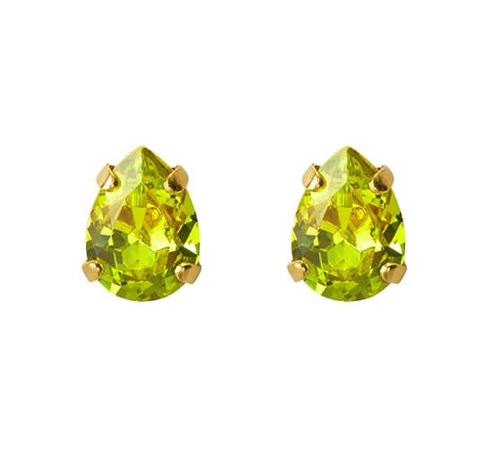 Citrus Green - Super Petite Drop Stud Earrings Aquamarine