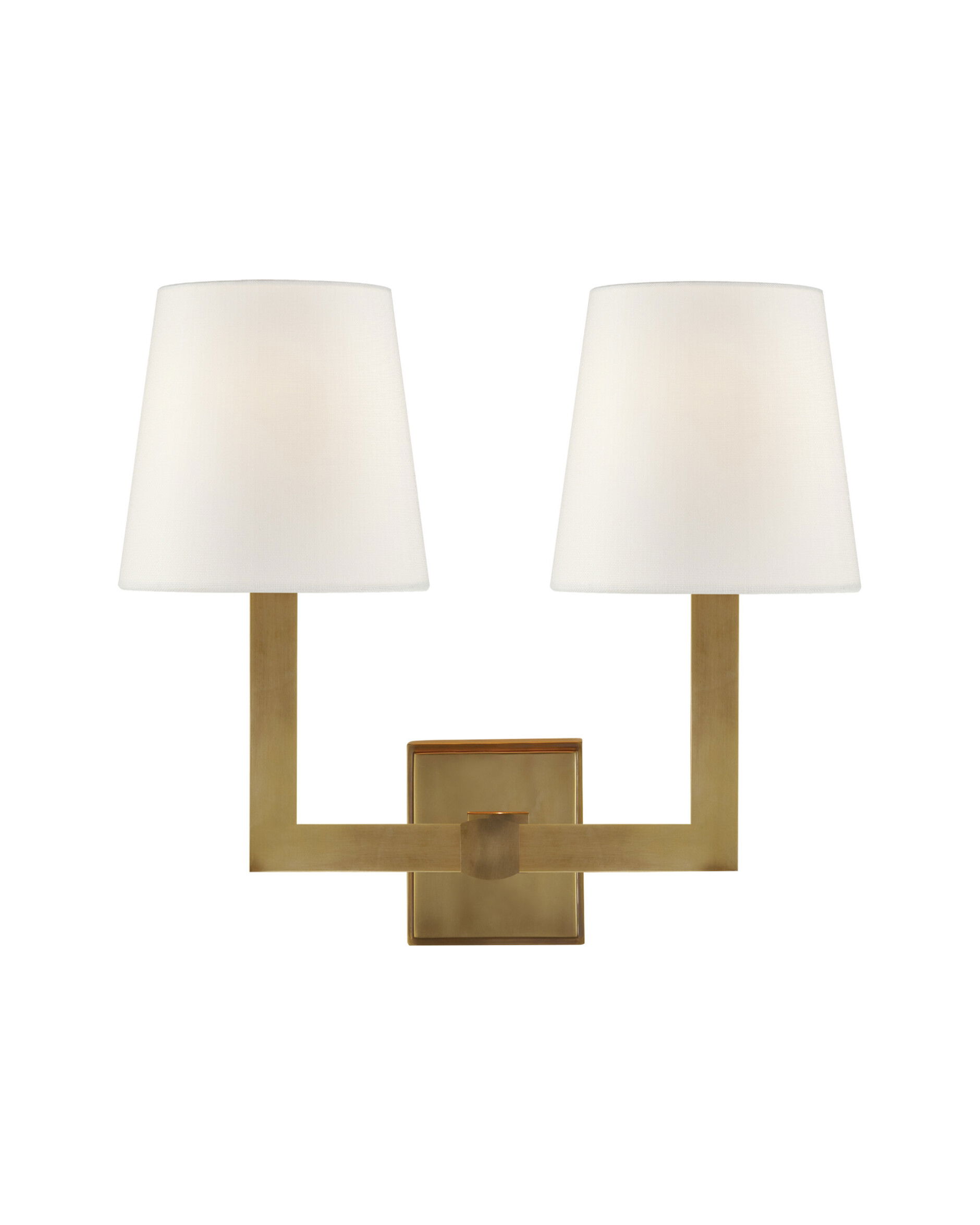 Square Tube vägglampa dubbel antik mässing