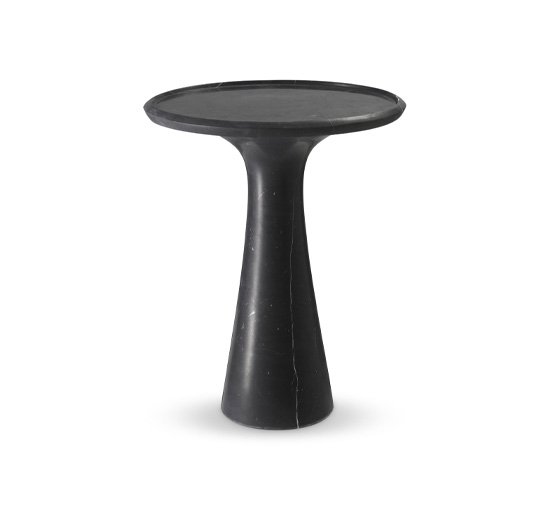 Black Marble - Pompano side table marble wide