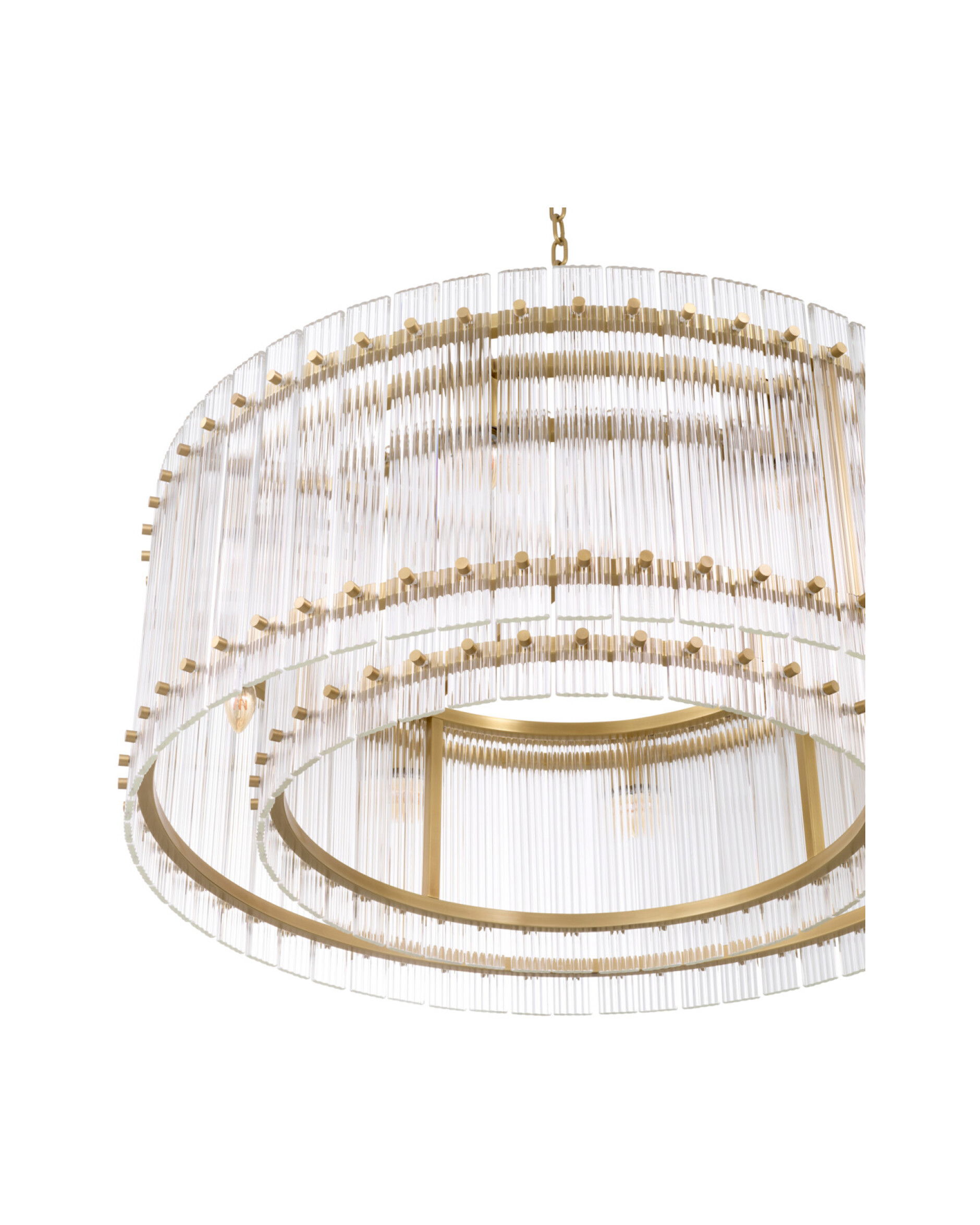 Ruby kroonluchter antiek messing