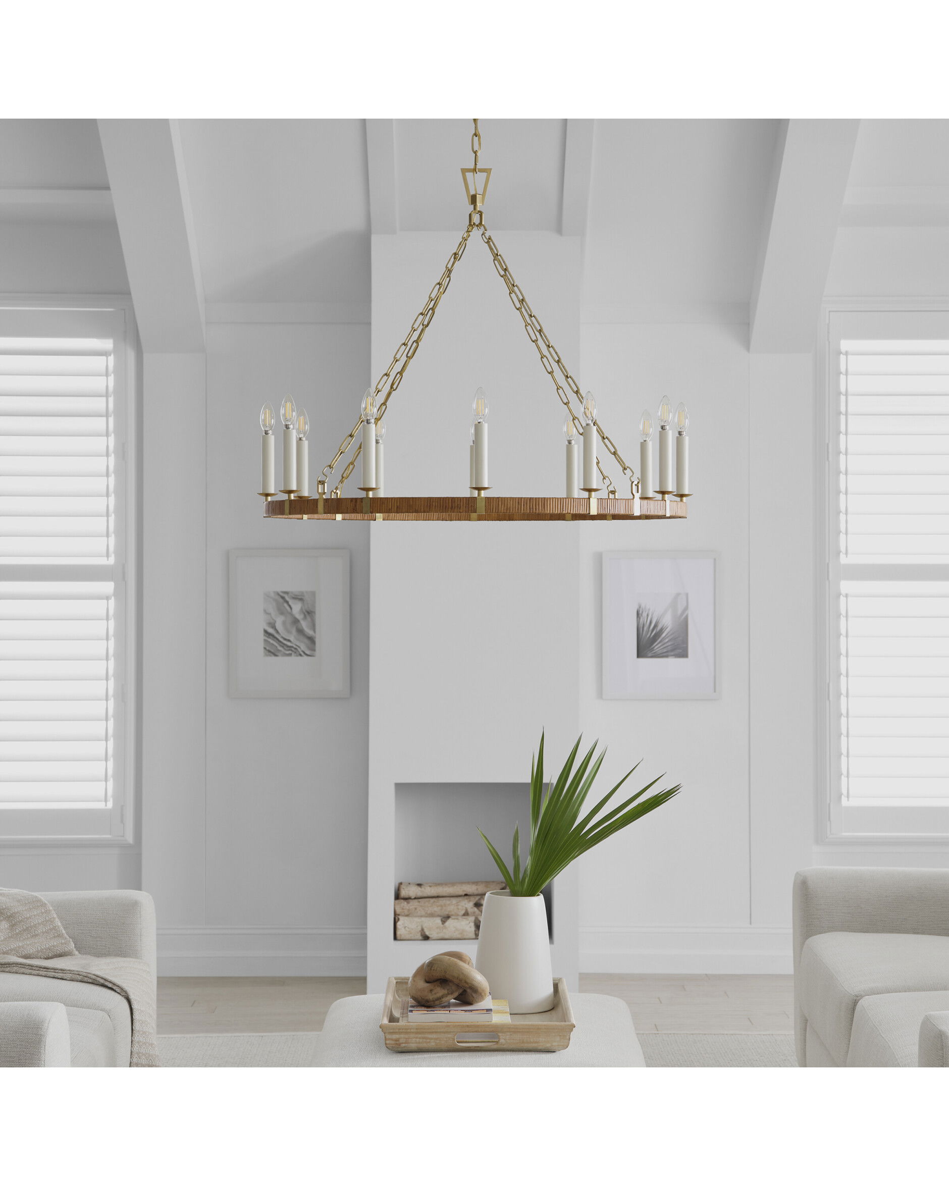 Darlana wrapped taklampa rund mässing L