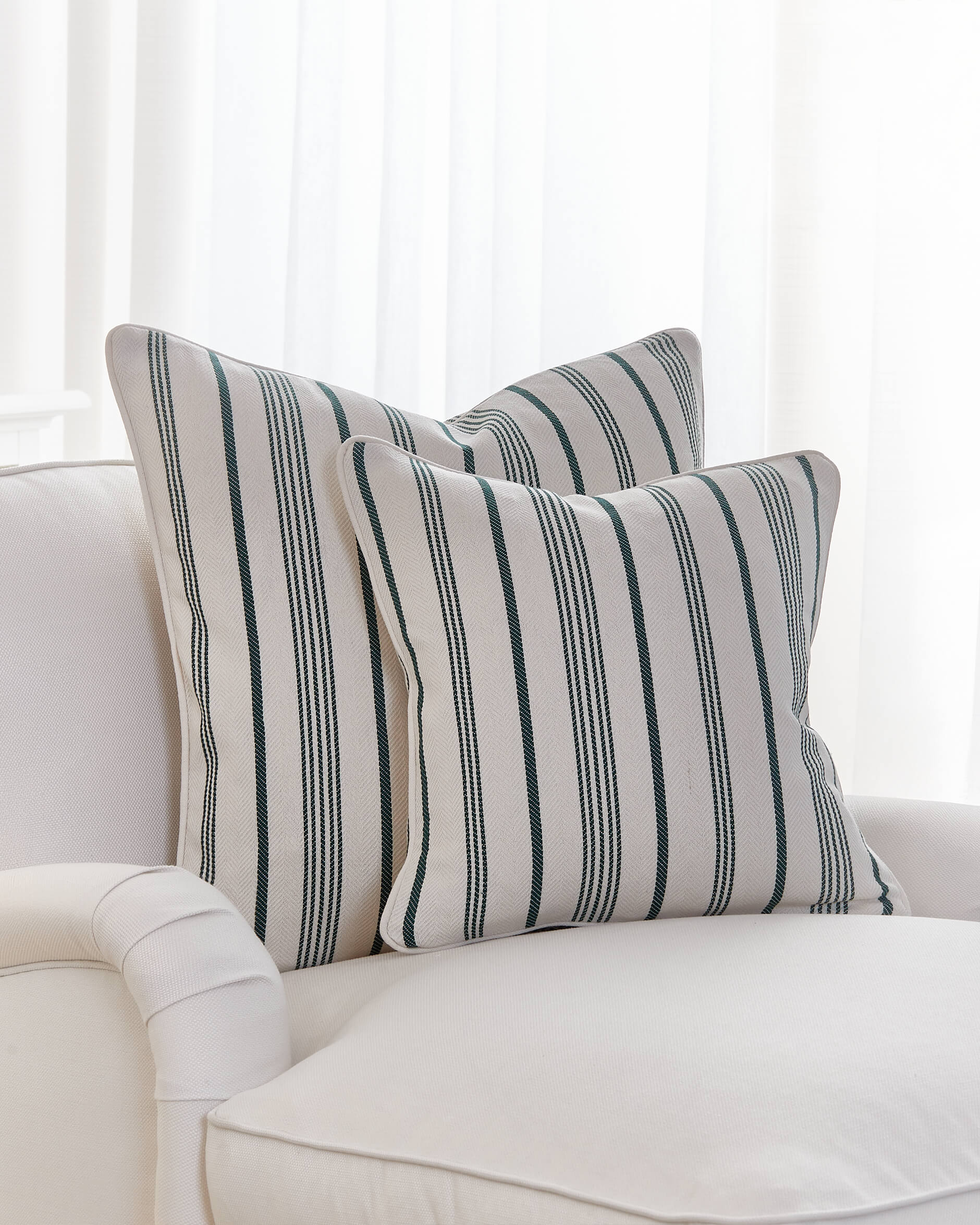 Glenda kuddfodral grön/vit