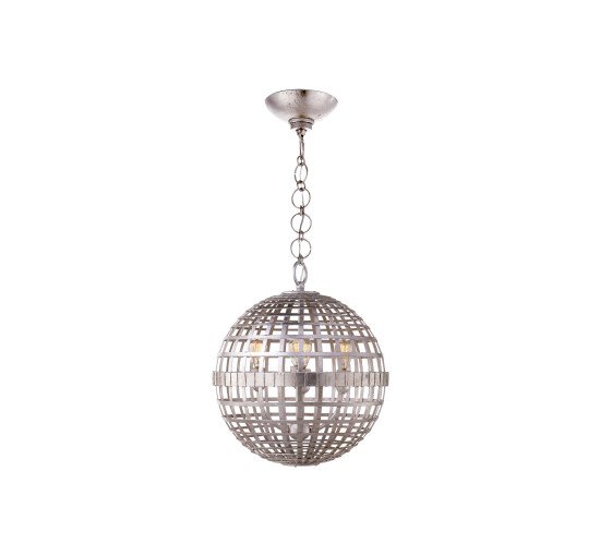 Burnished Silver Leaf - Mill Ceiling Light White Small