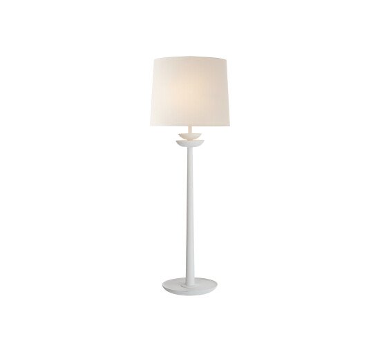 White - Beaumont Medium Buffet Lamp Burnished Silver Leaf