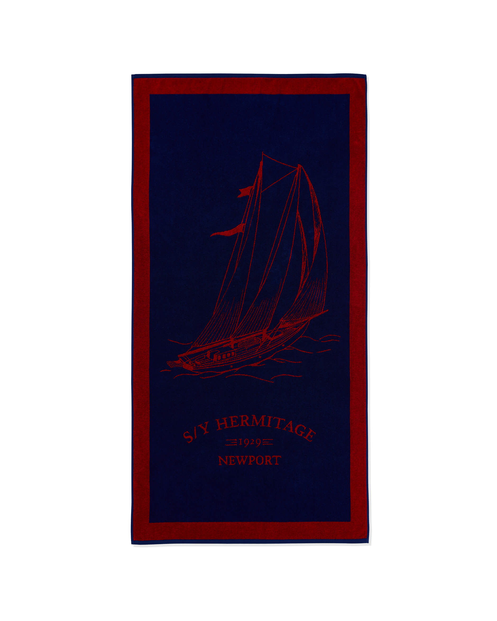 Hermitage strandhandduk blå/röd