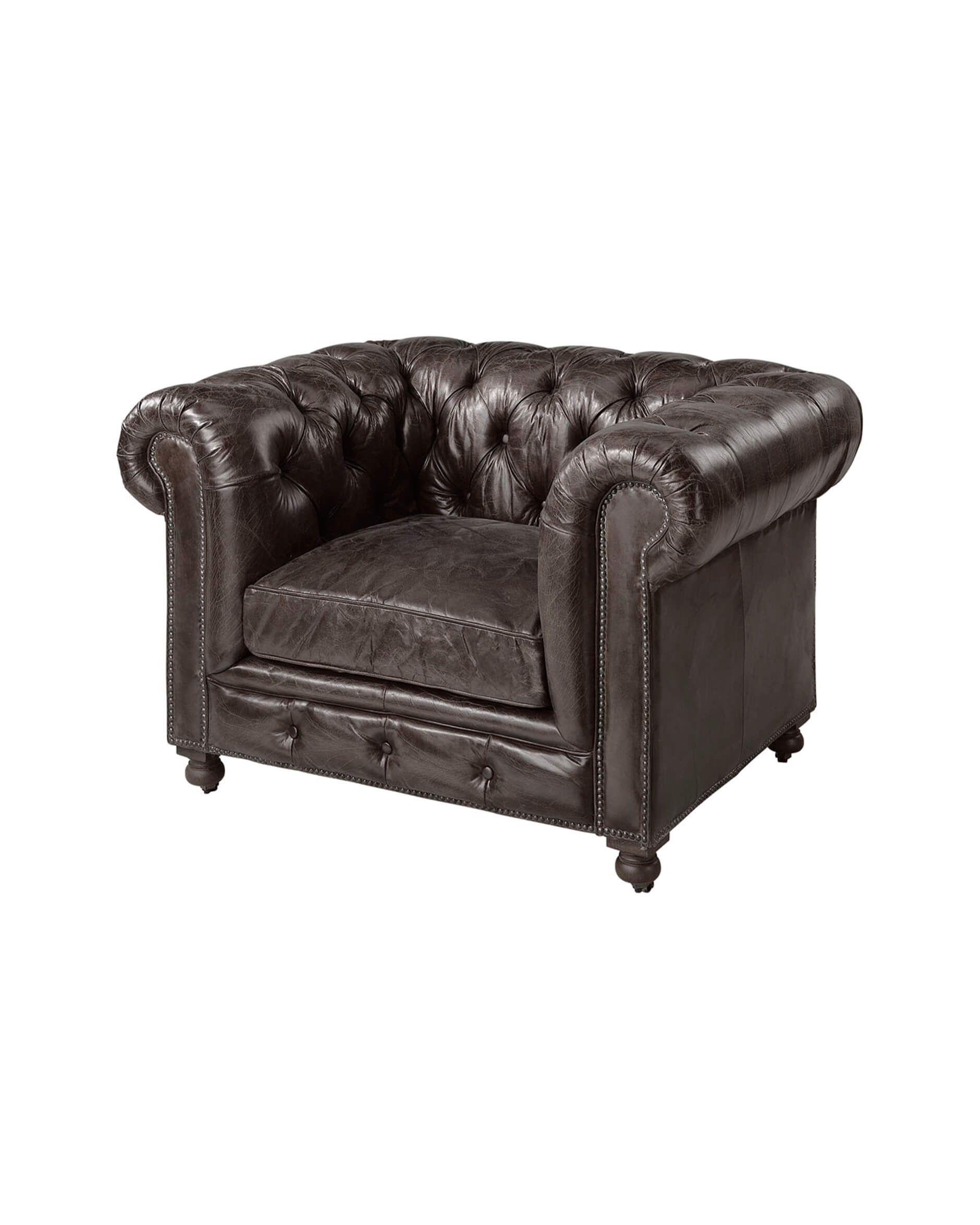 Kensington skinnfåtölj fudge